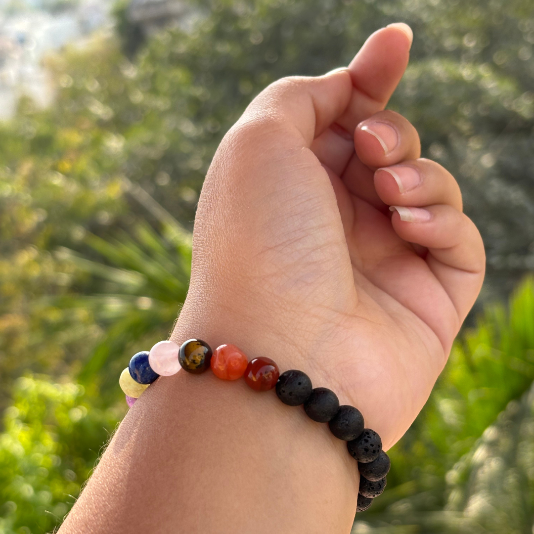 Black Obsidian with Seven Chakra Stones
