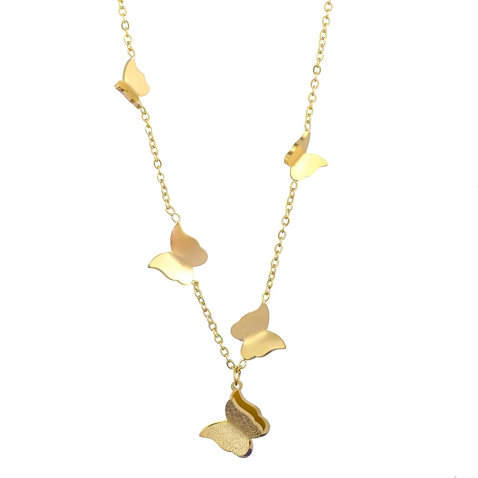 Amikaa's Intense Range: 18K Gold-Plated Butterflies Necklace